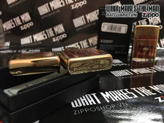 Zippo 29420 Bật Lửa Bằng Đồng Màu Bóng - Hình Cây Dừa Hoàng Hôn - Quà Tặng Thích Hợp Cho Người Yêu Thích Du Lịch