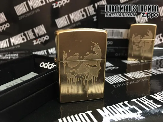 Zippo 29401 - Bật Lửa Skull Grunge Vàng Đậm, Phụ Kiện Độc Đáo Cho Người Yêu Thích Hình Xương Và Thời Trang Cá Tính
