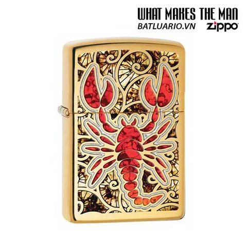 Bật Lửa Zippo 29096 - Vỏ Bằng Đồng Đánh Bóng Họa Tiết Thiên Đường Bọ Cạp - Quà Tặng Độc Đáo Cho Fans