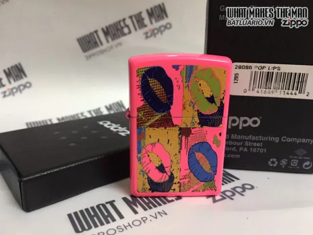 Zippo 29086 - Bật Lửa Pop Lips Neon Hồng Độc Đáo - Quà Tặng Thời Trang Thích Hợp Cho Fan Cuồng