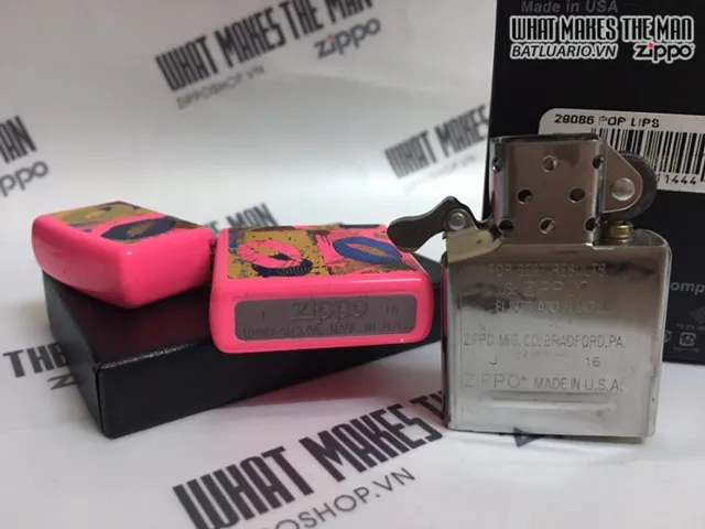 Zippo 29086 - Bật Lửa Pop Lips Neon Hồng Độc Đáo - Quà Tặng Thời Trang Thích Hợp Cho Fan Cuồng