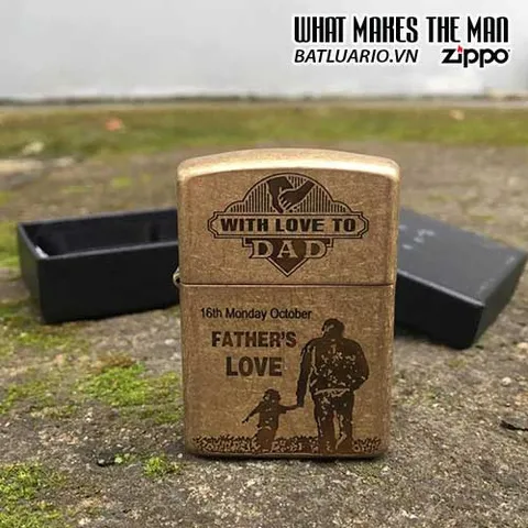 Zippo Khắc Father's Love 03 - Quà Tặng Ý Nghĩa Cho Ngày Của Cha, Zippo 28496, Thiết Kế Độc Đáo, Sang Trọng