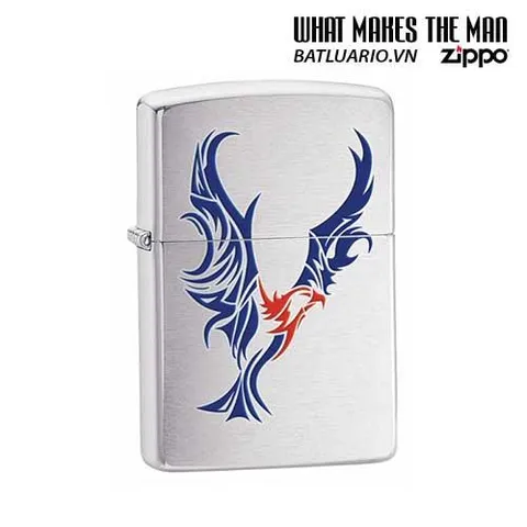 Bật Lửa Zippo Tattoo Eagle Brushed Chrome - Bật Lửa Zippo Cao Cấp với Hình Ảnh Đại Bàng, Quà Tặng Cho Fan Văn Hóa Pop