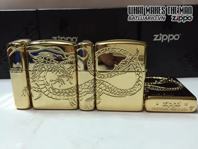 Zippo 29265 - Zippo Armor Bật Lửa Rồng Mắt Đỏ Khắc 360 Độ Mạ Vàng - Quà Tặng Phong Cách Thời Trang