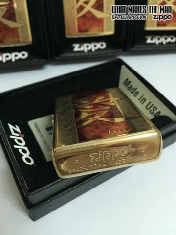 Zippo 28953 - Bật Lửa Chất Liệu Đồng Cao Cấp Màu Bóng - Mẫu Trung Quốc Tình Yêu Sang Trọng