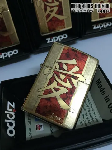 Zippo 28953 - Bật Lửa Chất Liệu Đồng Cao Cấp Màu Bóng - Mẫu Trung Quốc Tình Yêu Sang Trọng