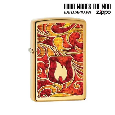 Zippo 28975 - Bật Lửa Đồng Bóng Đẹp Fusion Shield Chính Hãng - Quà Tặng Sang Trọng Cho Người Sưu Tập