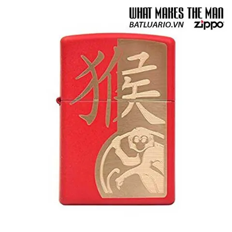Zippo 28955 - Bật Lửa Matte Đỏ Biểu Tượng Năm Con Khỉ - Quà Tặng Hấp Dẫn Cho Người Sưu Tập