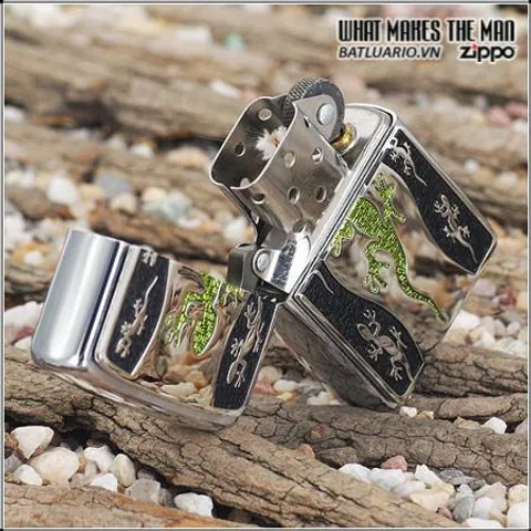 Bật Lửa Zippo 21149 - Bật Lửa Zippo Hình Bò Sát Xanh Độc Đáo, Quà Tặng Đặc Biệt Cho Tín Đồ Zippo