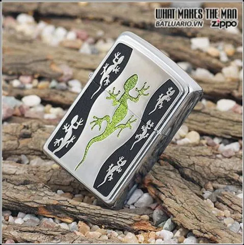 Bật Lửa Zippo 21149 - Bật Lửa Zippo Hình Bò Sát Xanh Độc Đáo, Quà Tặng Đặc Biệt Cho Tín Đồ Zippo