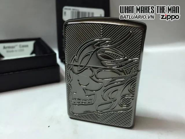 Zippo Armor 29230 - Zippo Khắc Sâu Đầu Lâu Bừng Lửa - Quà Tặng Thú Vị Cho Người Yêu Thích Đồ Khui Rượu
