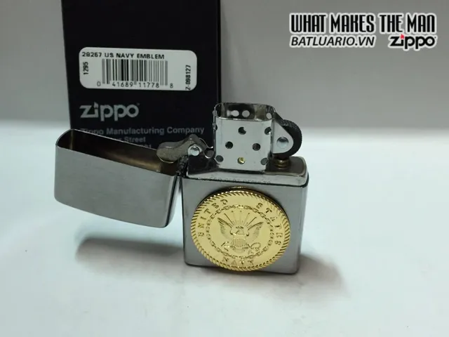 Zippo 29257 - Bộ Bật Lửa Huy Hiệu Hải Quân Mỹ - Quà Tặng Thú vị Cho Người Yêu Thích Vật Dụng Hải Quân