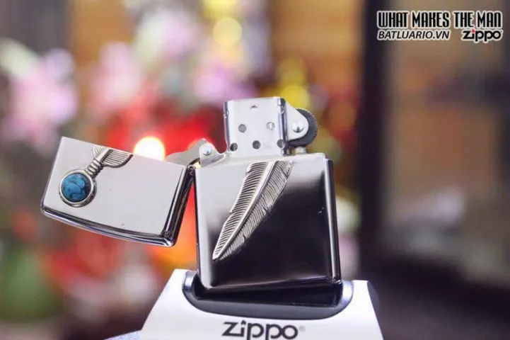 Zippo Bật Lửa Họa Tiết Lông Ấn Độ - Quà Tặng Phong Cách Thổ Dân, Sưu Tầm Thú Vị cho Người Yêu Thích Văn Hóa