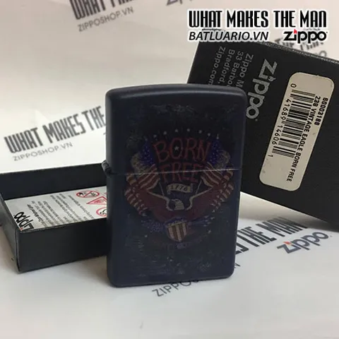 Zippo 239 Vintage Eagle Born Free - Diêm Kèm Hình Đại Bàng Cổ Điển, Quà Tặng Thú Vị Cho Tín Đồ Bộ Sưu Tập