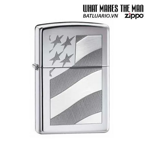 Bật Lửa Zippo 21068 Old Glory - Bật Lửa Chrome Đánh Bóng Cao Chất Lượng, Quà Tặng Cho Người Yêu Thích Zippo