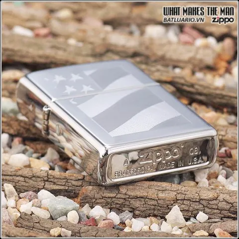Bật Lửa Zippo 21068 Old Glory - Bật Lửa Chrome Đánh Bóng Cao Chất Lượng, Quà Tặng Cho Người Yêu Thích Zippo