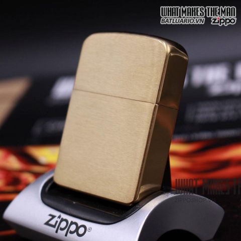 Bật lửa Zippo 1941B Brushed Brass - Tái bản cổ điển, quà tặng hoàn hảo cho tín đồ Zippo và sưu tầm.