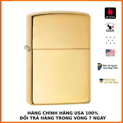 Bật Lửa Zippo 254B - Đồng Bóng Trơn High Polished Brass, Bật Lửa Sang Chảnh, Quà Tặng Độc Đáo, Chất Lượng Cao, Bảo Hành Trọn Đời