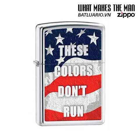 Bật Lửa Zippo These Colours Don't Run - Bạc Polished Chrome Chính Hãng USA - Chống Gió, An Toàn, Hộp Quà Tặng
