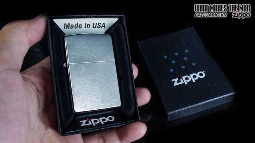 Bật Lửa Zippo 207 STREET - Bật Lửa Chính Hãng Mỹ Mạ Chrome Trắng, Quà Tặng Sang Trọng, Bảo Hành Trọn Đời