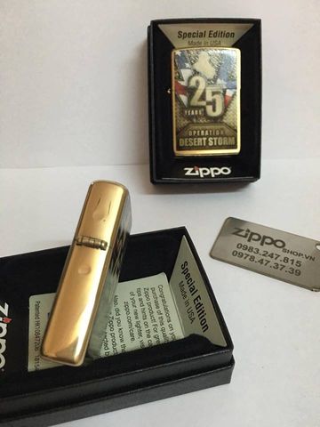 Zippo 29177 - Bật Lửa Kỷ Niệm 25 Năm Chiến Dịch Bão Sa Mạc - Quà Tặng Dành Cho Fan Thích Hải Quân