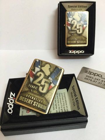 Zippo 29177 - Bật Lửa Kỷ Niệm 25 Năm Chiến Dịch Bão Sa Mạc - Quà Tặng Dành Cho Fan Thích Hải Quân