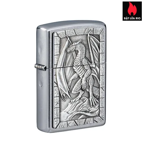 Zippo 49296 - Bật Lửa Hình Rồng Mạ Chrome Đường Phố - Quà Tặng Nam Phong Cách Mạnh Mẽ và Độc Đáo