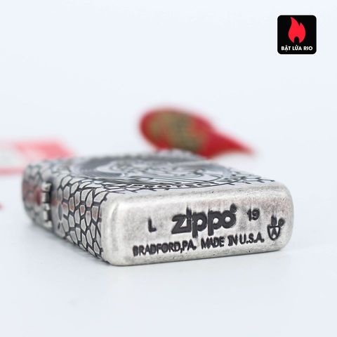 Bật lửa Zippo 49160 Armor® - Thiết kế Huy chương Thánh Christopher Bằng bạc cổ điển, Quà tặng độc đáo cho tín đồ Zippo