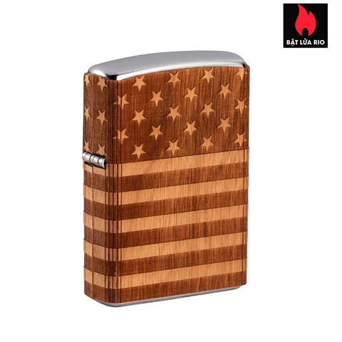 Bật Lửa Zippo 49332 WOODCHUCK USA - Thiết Kế Cờ Mỹ Bằng Gỗ Thật, Hỗ Trợ Trồng Cây, Chính Hãng Mỹ