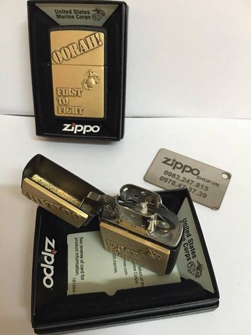 Zippo 28368 - Bật Lửa Đen Rạn 'First to Fight' Thế Giới Quân Đội - Quà Tặng Chất Lượng Cao cho Fan Hâm Mộ