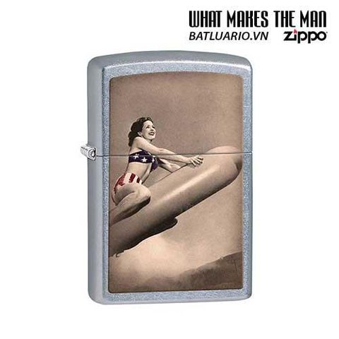 Bật Lửa Zippo Rocket Girl Street Chrome - Mẫu 28461 Độc Đáo Nhập Khẩu, Quà Tặng Thú Vị Cho Fan Hâm Mộ