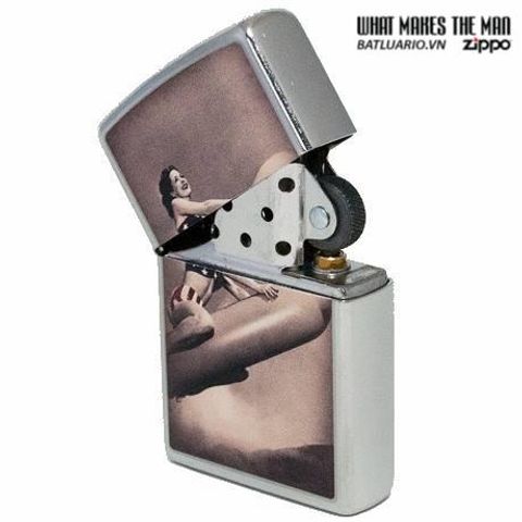 Bật Lửa Zippo Rocket Girl Street Chrome - Mẫu 28461 Độc Đáo Nhập Khẩu, Quà Tặng Thú Vị Cho Fan Hâm Mộ