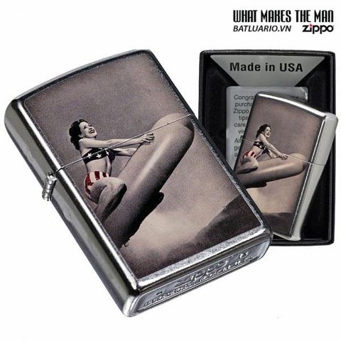 Bật Lửa Zippo Rocket Girl Street Chrome - Mẫu 28461 Độc Đáo Nhập Khẩu, Quà Tặng Thú Vị Cho Fan Hâm Mộ