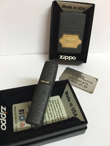 Zippo 28875 – Lighter Crackle Đen Chiến Tranh Việt Nam – Quà Tặng Cao Cấp, Đồ Chơi Sưu Tập Vintage