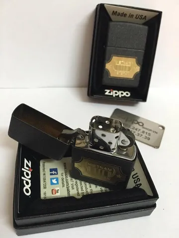 Zippo 28875 – Lighter Crackle Đen Chiến Tranh Việt Nam – Quà Tặng Cao Cấp, Đồ Chơi Sưu Tập Vintage