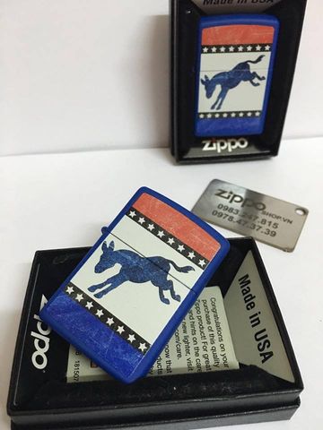 Zippo 29166 - Bật Lửa Zippo Màu Xanh Hoàng Gia Matte Hình Chữ V 