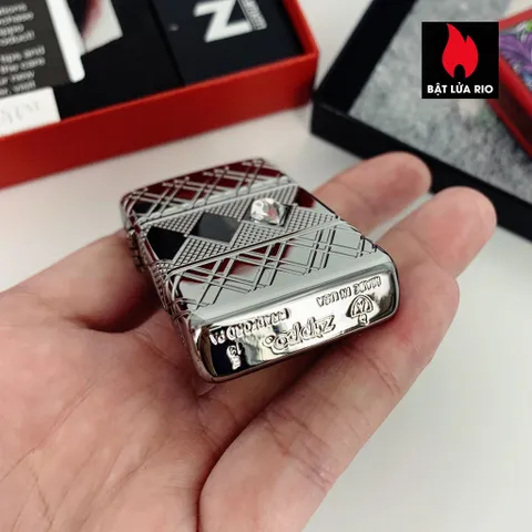 Bật lửa Zippo 49052 - Zippo Slim® Armor® Đường Kẻ Kim Cương Chrome Cao Bóng - Quà Tặng Thời Trang Nam Chính Hãng