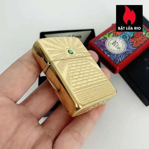 Bật Lửa Zippo 49060 - Thiết Kế Eye of Providence Bằng Đồng Mạ Bóng - Dụng Cụ Châm Lửa Sang Trọng và Độc Đáo