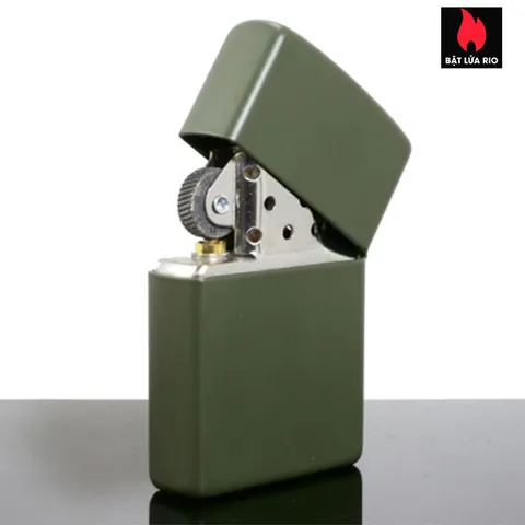 Bật lửa Zippo 221 Green Matte - Bật Lửa Đồng Thau Chống Gió, Chất Liệu Bền Bỉ, Hàng Nhập Khẩu Mỹ - Quà Tặng Ý Nghĩa