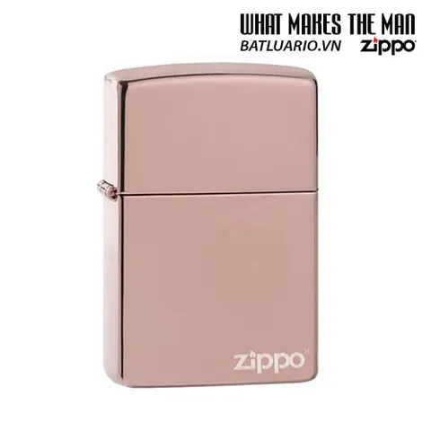 Bật Lửa Zippo 49190ZL - Vỏ Đồng Thau Mạ Vàng Hồng Bóng - Sản Phẩm Chính Hãng Mỹ, Sang Trọng và Quyến Rũ