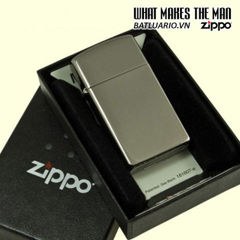 Bật lửa Zippo 20492 Slim Black Ice - Bật lửa Chính Hãng, Kiểu Dáng Mỏng, Phong Cách Sang Trọng, Quà Tặng Thời Trang