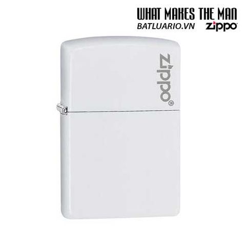 Bật Lửa Zippo 214ZL - Bật Lửa Trắng Mờ Có Logo, Chống Gió, Quà Tặng Sang Trọng, Hàng Nhập Mỹ, Bảo Hành Trọn Đời