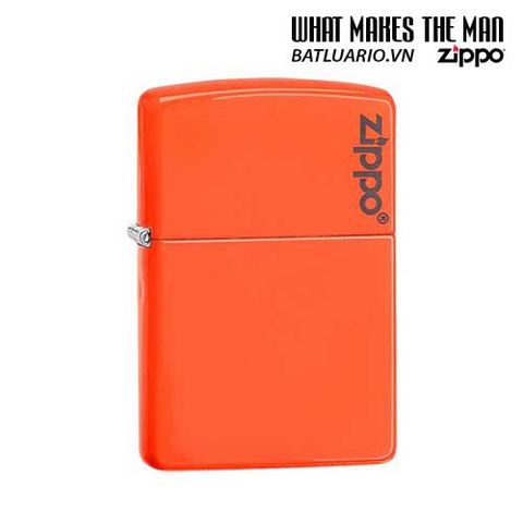 Bật Lửa Zippo 28888ZL - Bật Lửa Matte Cam Neon với Logo Zippo - Quà Tặng Độc Đáo cho Người Yêu Thích Zippo