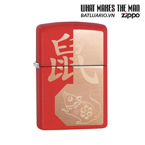 Bật Lửa Zippo 29929 - Year of the Rat Red Matte - Quà Tặng Độc Đáo Cho Người Sưu Tập và Yêu Thích Zippo