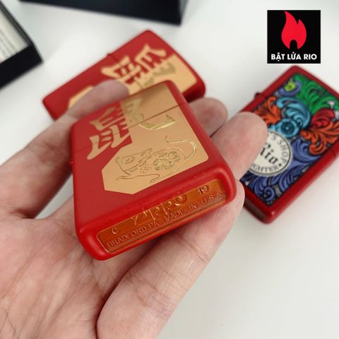 Bật Lửa Zippo 29929 - Year of the Rat Red Matte - Quà Tặng Độc Đáo Cho Người Sưu Tập và Yêu Thích Zippo