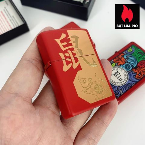 Bật Lửa Zippo 29929 - Year of the Rat Red Matte - Quà Tặng Độc Đáo Cho Người Sưu Tập và Yêu Thích Zippo
