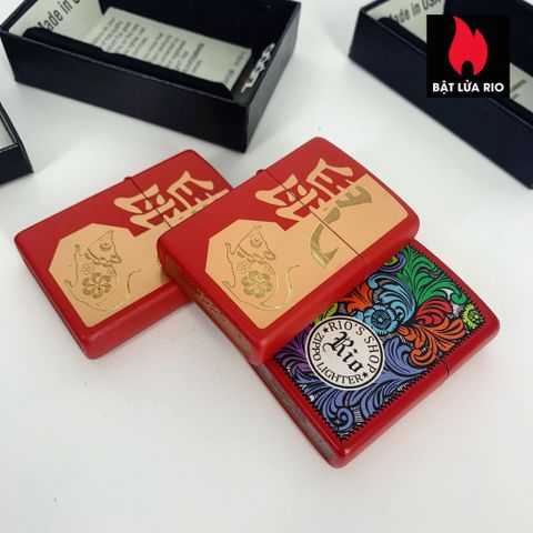 Bật Lửa Zippo 29929 - Year of the Rat Red Matte - Quà Tặng Độc Đáo Cho Người Sưu Tập và Yêu Thích Zippo