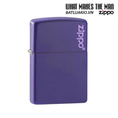 Bật Lửa Zippo 237ZL Chính Hãng - Màu Tím Matte Với Logo Zippo - Lửa Kháng Gió, Hộp Quà Tặng, Bảo Hành Trọn Đời