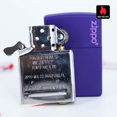Bật Lửa Zippo 237ZL Chính Hãng - Màu Tím Matte Với Logo Zippo - Lửa Kháng Gió, Hộp Quà Tặng, Bảo Hành Trọn Đời
