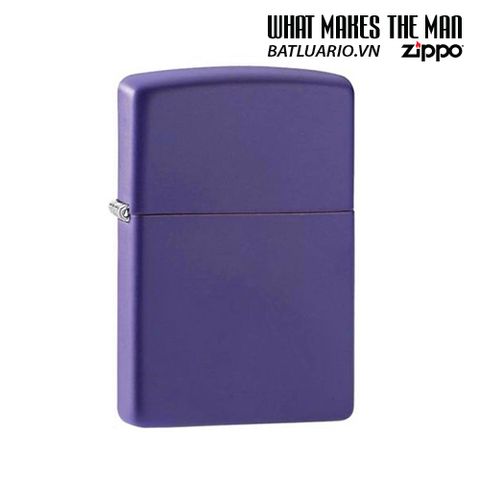 Bật Lửa Zippo 237 Màu Tím Matte - Bật Lửa Chính Hãng Mỹ, Chất Liệu Đồng Thau, Kháng Gió, Âm Thanh Đặc Trưng 